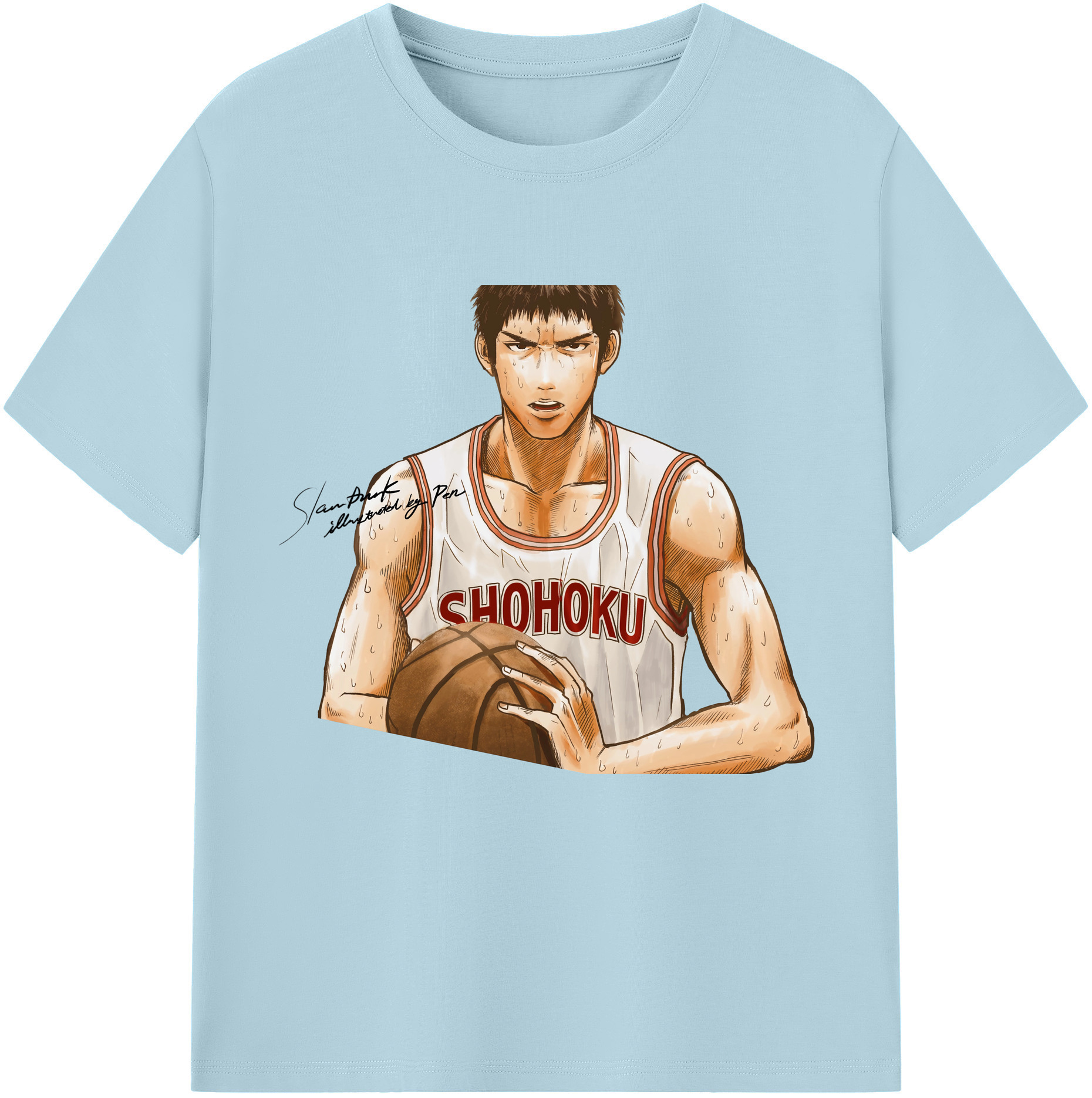 SLAM DUNK／スラムダンク 綿100％半袖Tシャツ（フロントプリント）